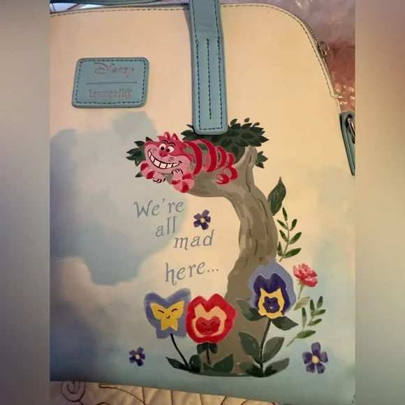 Loungefly Disney Alice in Wonderland Floral Watercolor Satchel Bag - Picture 7 of 9